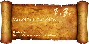 Vetési Zalán névjegykártya